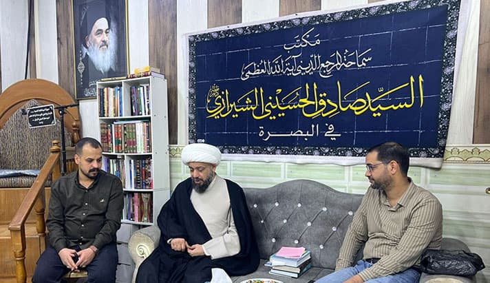 مكتب سماحة المرجع الشيرازي دام ظله في البصرة يواصل جلساته العلمية اليومية