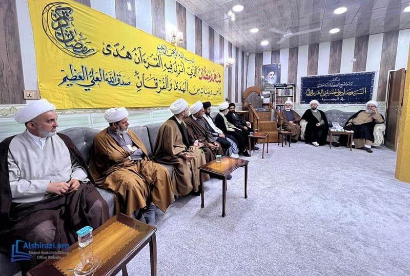 Meeting of Religious Seminary Students with the Representative of Grand Ayatollah Sayyid Sadiq Husseini Shirazi in Basra Iraq